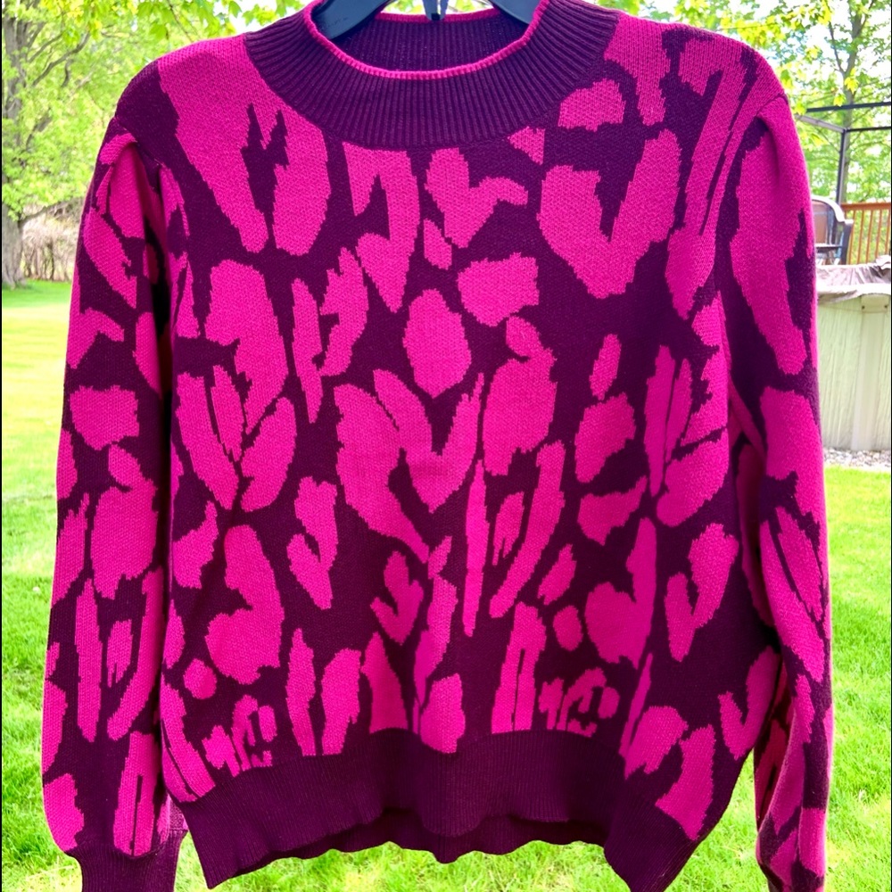 Who What Wear Animal Print Sweater XL